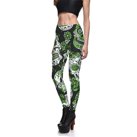 Pantalones Cortos Estampados con Calaveras Multicolor para Mujer - Image 3