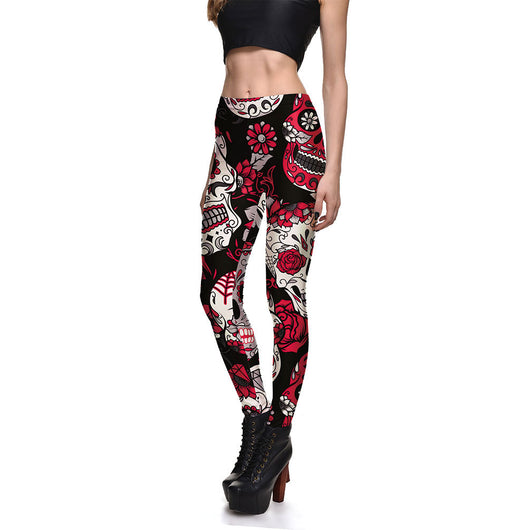 Pantalones Cortos Estampados con Calaveras Multicolor para Mujer - Image 7
