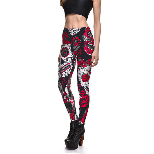 Pantalones Cortos Estampados con Calaveras Multicolor para Mujer - Image 6
