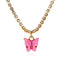 Pequeño Fresh Color Butterfly Necklace Rose Rojo