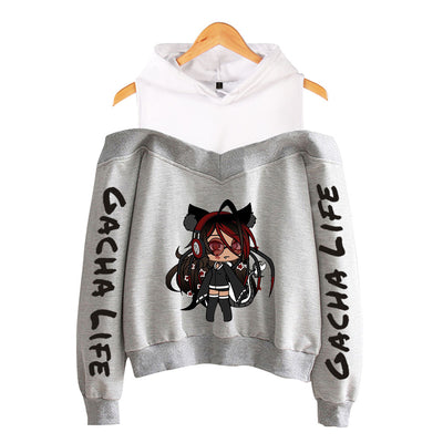 Sudadera Holgada con Capucha y Diseño Estampado Fuera del Hombro - Image 16