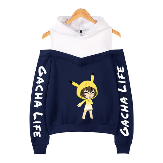 Sudadera Holgada con Capucha y Diseño Estampado Fuera del Hombro - Image 14