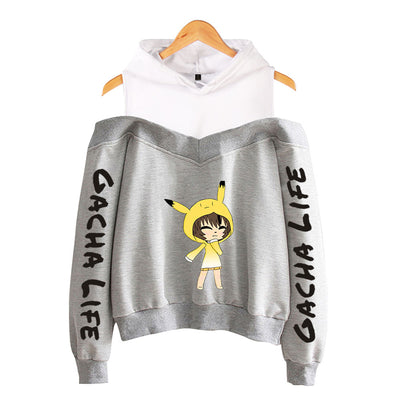 Sudadera Holgada con Capucha y Diseño Estampado Fuera del Hombro - Image 17