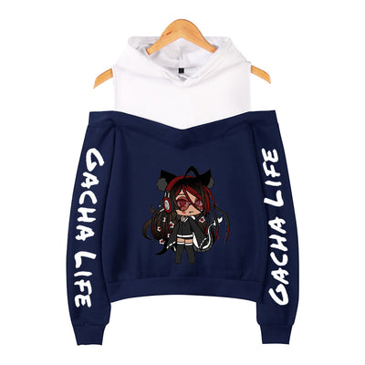 Sudadera Holgada con Capucha y Diseño Estampado Fuera del Hombro - Image 18