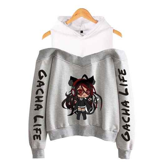 Sudadera Holgada con Capucha y Diseño Estampado Fuera del Hombro - Image 6