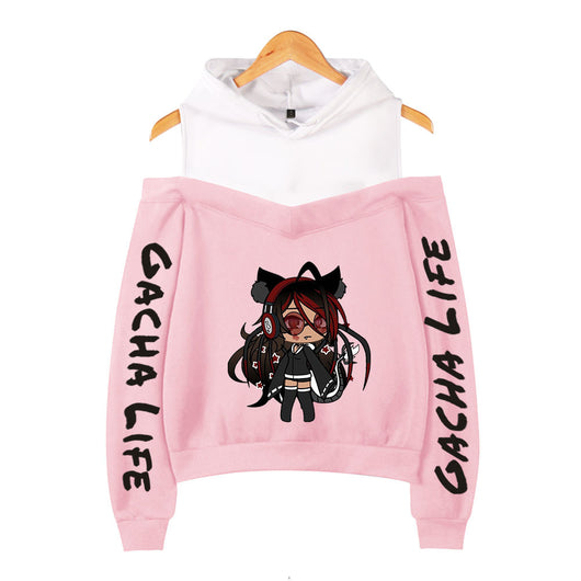 Sudadera Holgada con Capucha y Diseño Estampado Fuera del Hombro - Image 8