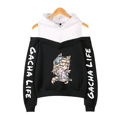 Sudadera Holgada con Capucha y Diseño Estampado Fuera del Hombro - Image 9