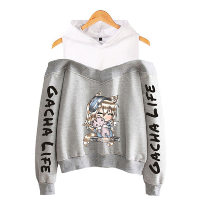 Sudadera Holgada con Capucha y Diseño Estampado Fuera del Hombro - Image 10