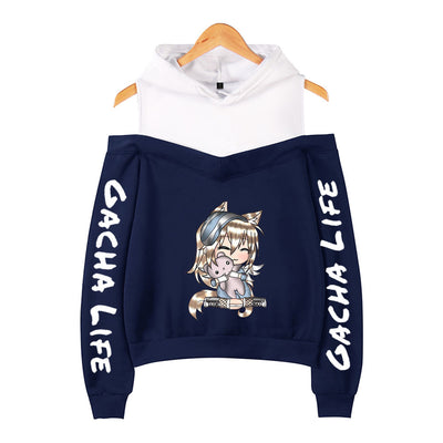 Sudadera Holgada con Capucha y Diseño Estampado Fuera del Hombro - Image 11