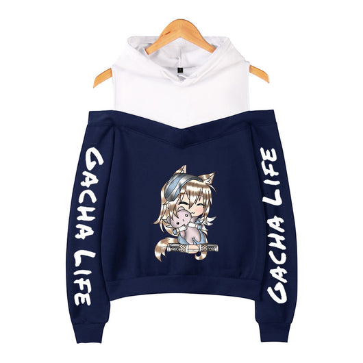 Sudadera Holgada con Capucha y Diseño Estampado Fuera del Hombro - Image 11