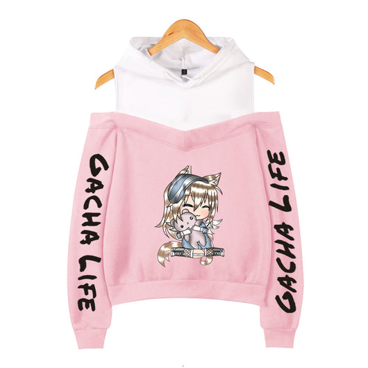 Sudadera Holgada con Capucha y Diseño Estampado Fuera del Hombro - Image 12