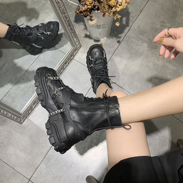 Botas Cortas de Suela Gruesa Versátiles