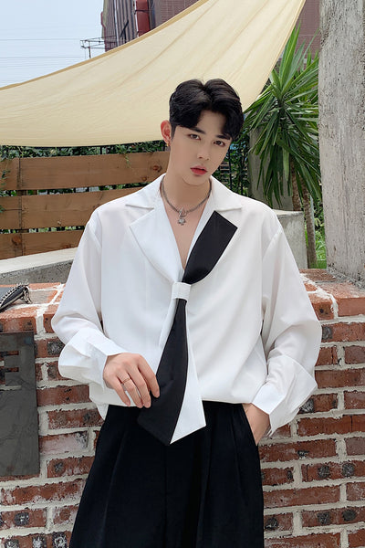 Camisa Elegante Estilo Coreano con Cuello Italiano y Manga Larga - Image 10