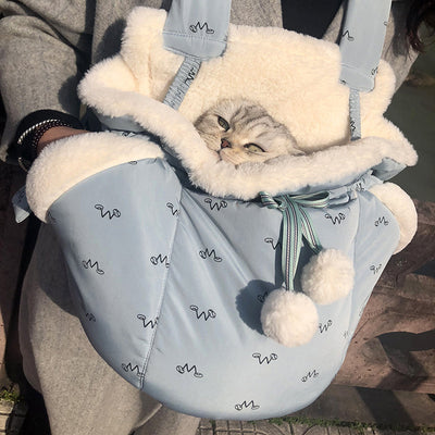 Mochila portatil abrigada para gato - Image 4