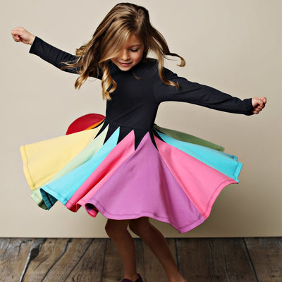 Vestido Infantil Arcoíris de Algodón con Mangas Largas - Image 19