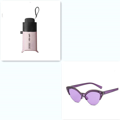 Purple cat-eye sunglasses with translucent frames and purple lenses, featuring a silver-tone accent. - Image 3