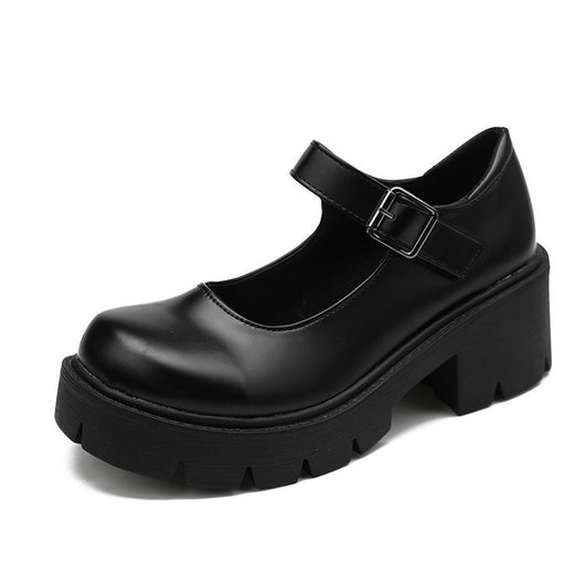 Zapatos Retro de Cuero con Tacón y Suela Gruesa - Estilo Universitario para Mujer - Image 11