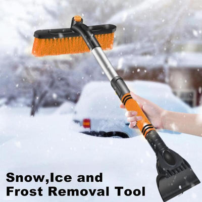 Raspador de Hielo y Cepillo de Nieve Extensible para Auto con Mango de Espuma