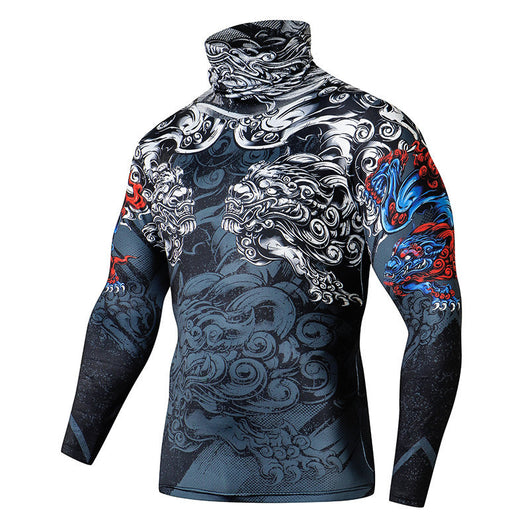 Playera Deportiva Compresión 3D para Hombre con Máscara Integrada - Image 3