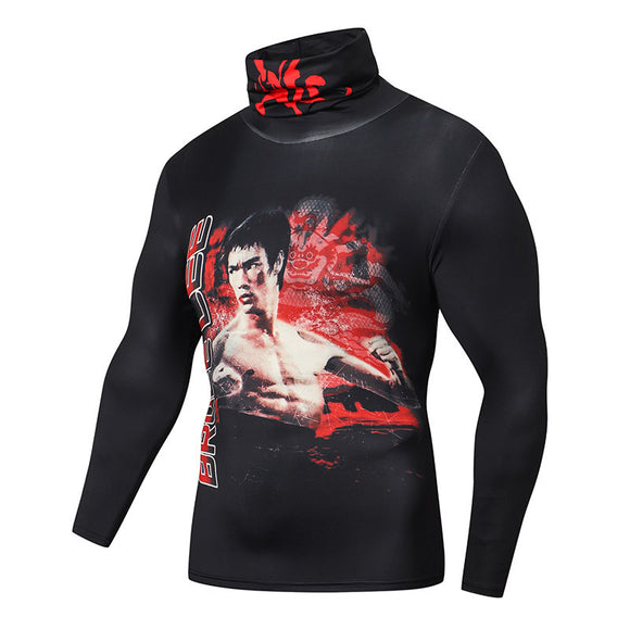 Playera Deportiva Compresión 3D para Hombre con Máscara Integrada