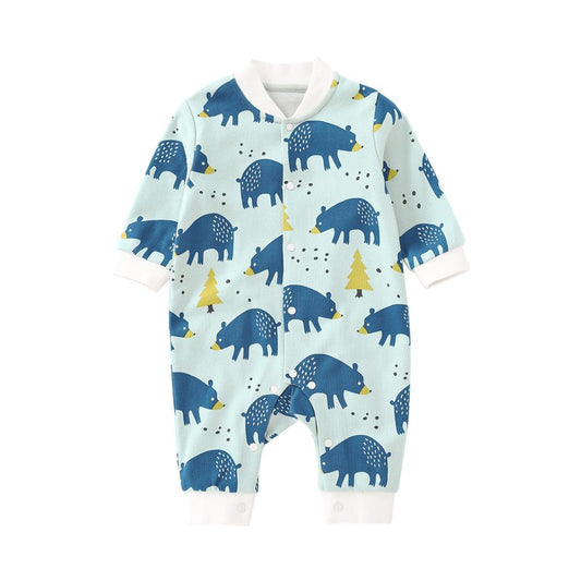Pijama Enterizo de Algodón para Bebé - Manga Larga Primavera Otoño
