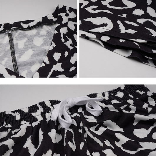 Conjunto Casual Estampado Leopardo con Escote en V para Mujer - Image 7