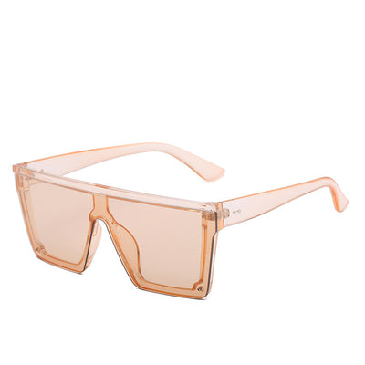 Oversized flat-top sunglasses with a brown tortoise shell frame and brown gradient lenses. - Image 20