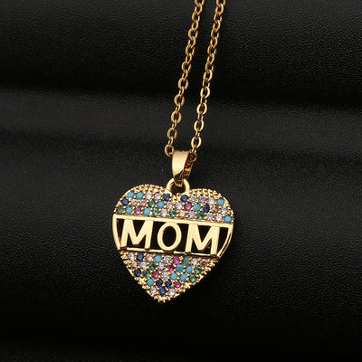Collar Corazón de Circonita Cúbica Colorido para Mamá - Image 12