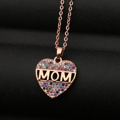 Collar Corazón de Circonita Cúbica Colorido para Mamá - Image 13