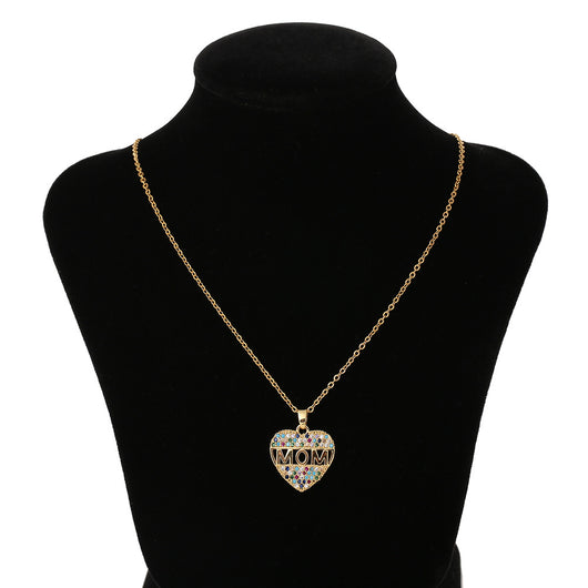 Collar Corazón de Circonita Cúbica Colorido para Mamá - Image 10