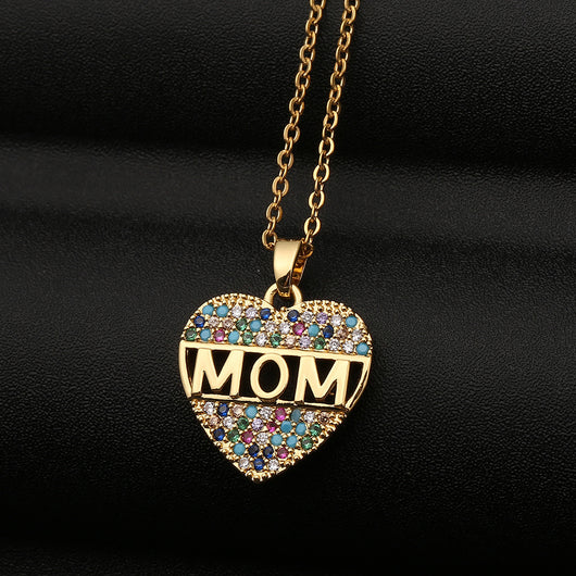Collar Corazón de Circonita Cúbica Colorido para Mamá - Image 7