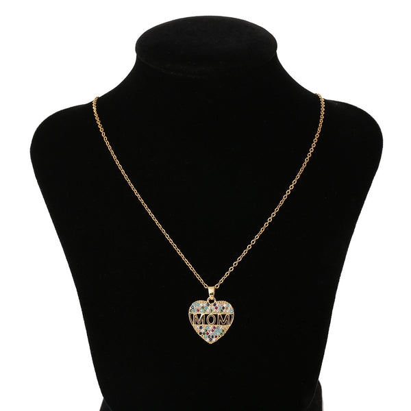 Collar Corazón de Circonita Cúbica Colorido para Mamá - Image 4