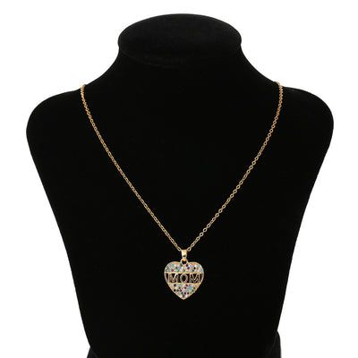 Collar Corazón de Circonita Cúbica Colorido para Mamá - Image 4