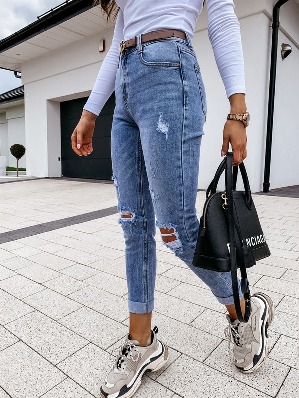 Pantalones Vaqueros Rotos para Mujer - Diseño Slim Moderno