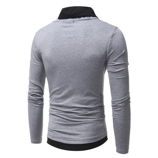 Camiseta Manga Larga Slim Fit con Cuello de Pila para Hombre - Image 8