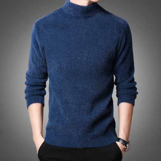 Suéter de Cuello Alto Mink Velvet para Hombre - Abrigo Grueso Cálido