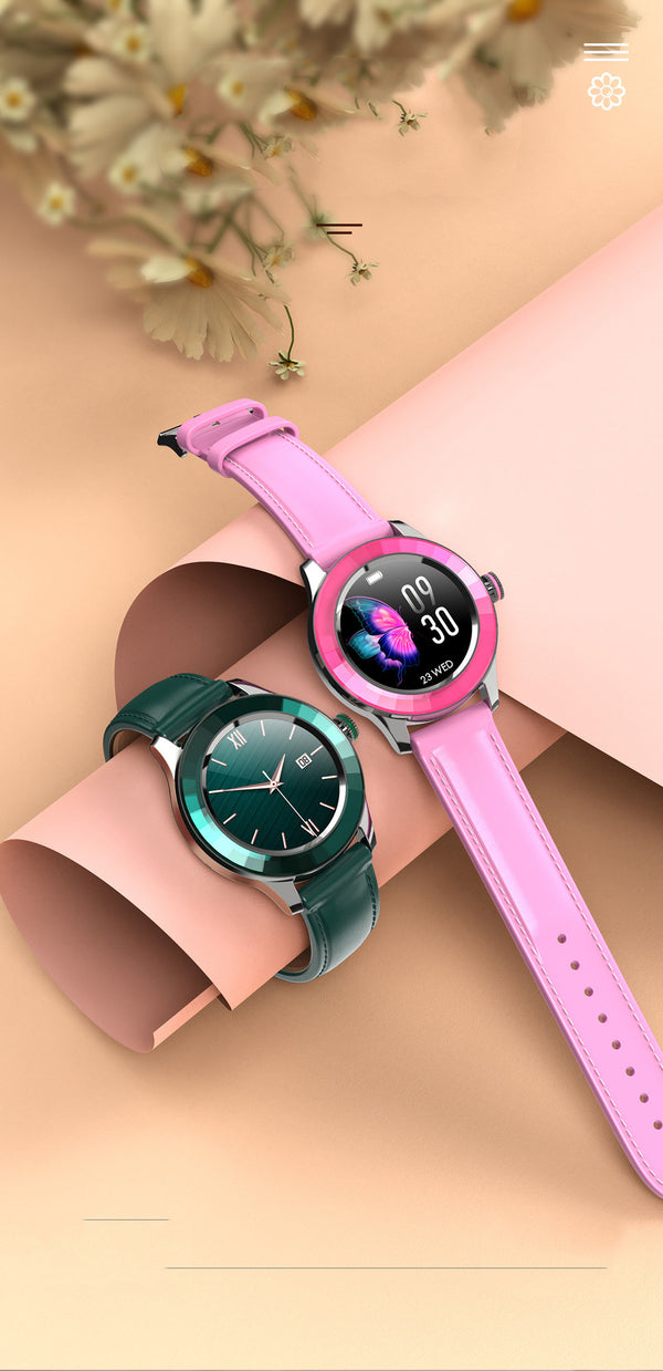 Reloj Inteligente Femenino Redondo con Pantalla Táctil y Resistencia al Agua IP67