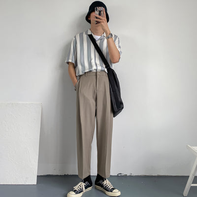 Camisa de Verano a Rayas en Tencel de Manga Corta para Hombre - Image 5