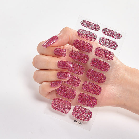 Stickers de Uñas Color Sólido con Lentejuelas Brillantes - Image 8
