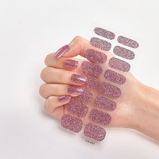 Stickers de Uñas Color Sólido con Lentejuelas Brillantes - Image 7