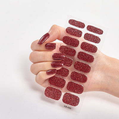 Stickers de Uñas Color Sólido con Lentejuelas Brillantes - Image 29