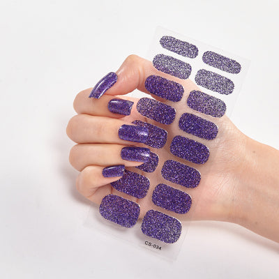 Stickers de Uñas Color Sólido con Lentejuelas Brillantes - Image 30