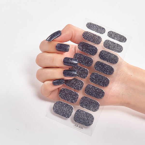 Stickers de Uñas Color Sólido con Lentejuelas Brillantes