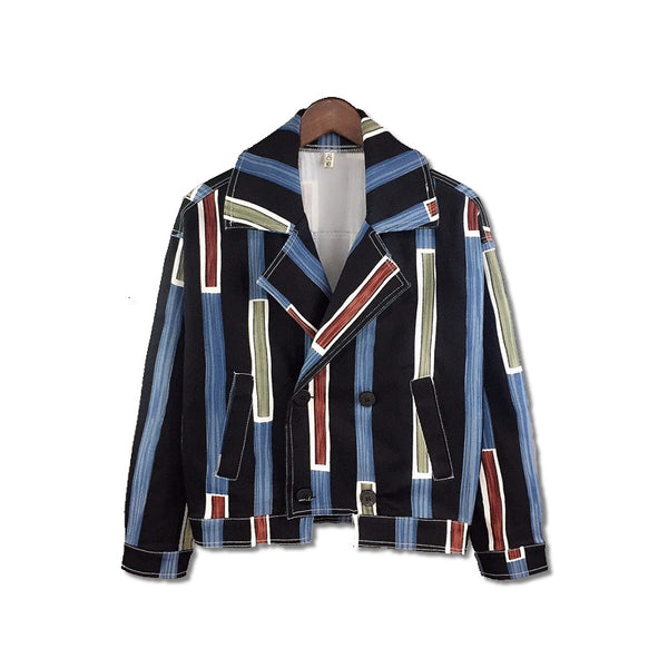 Saco Rayado Slim Fit con Solapa para Hombre