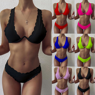 Bikini Deportivo con Armadura y Corte Floral para Mujer