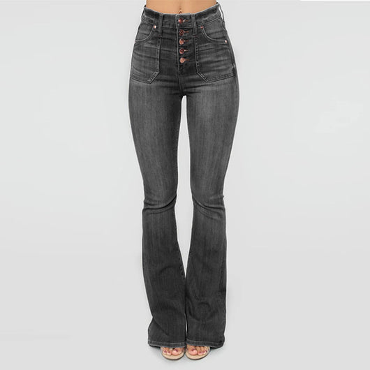 Pantalones Vaqueros Ajustados para Mujer con Bolsillos Parche y Botones - Image 8