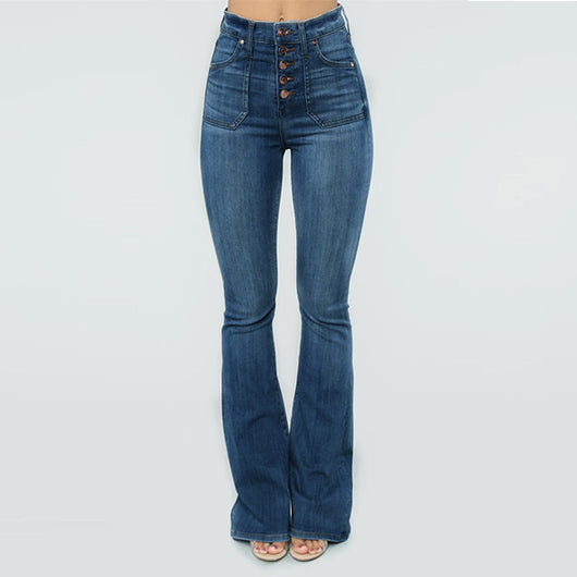 Pantalones Vaqueros Ajustados para Mujer con Bolsillos Parche y Botones - Image 4