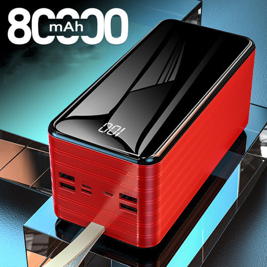 Batería Externa de 80,000 mAh con Carga Ultra Rápida de 4 Puertos