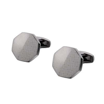 Gemelos Láser Geométricos Negro para Hombre Ejecutivo - Image 6