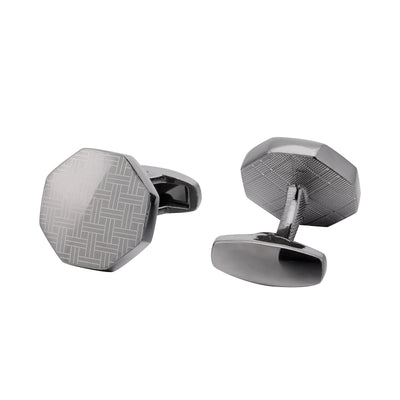 Gemelos Láser Geométricos Negro para Hombre Ejecutivo - Image 7